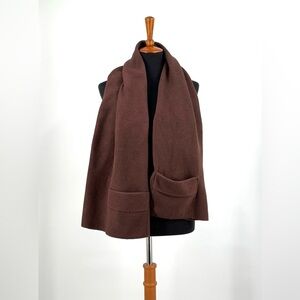 Vermont Originals Brown Polartec Fleece Scarf with Pockets